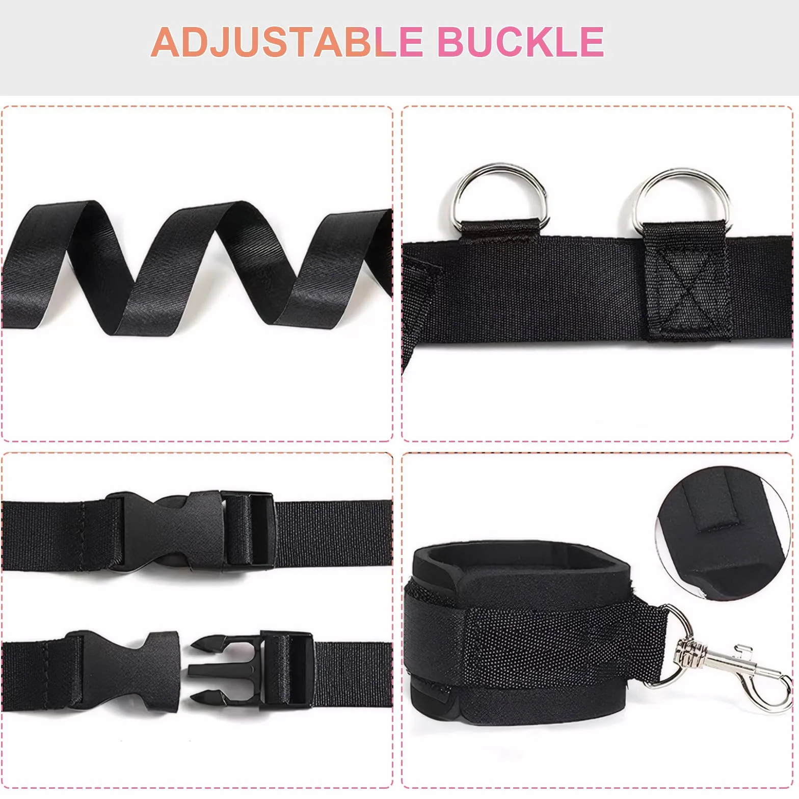 Qoosea SM Bondage Kit, Restraints Kits para Cama, Erótico Set Juguetes Sexuales para Parejas, BDSM Restraints Kits Erótico con Esposas Máscara de Ojos para Principiantes y Experimentados