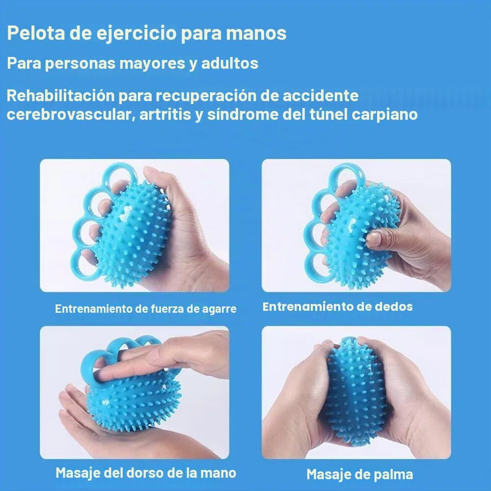 Pelota de entrenamiento para ejercitar dedos, fortalecedor de agarre, terapia física para recuperación de accidentes cerebrovasculares y alivio del estrés de