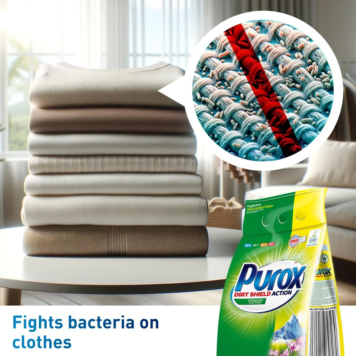 PUROX UNIVERSAL Detergente Lavadora Polvo en bolsa (142 Lavados) – para todo tipo de tejidos, elimina manchas, ecológico, protege contra la cal, 10 kg