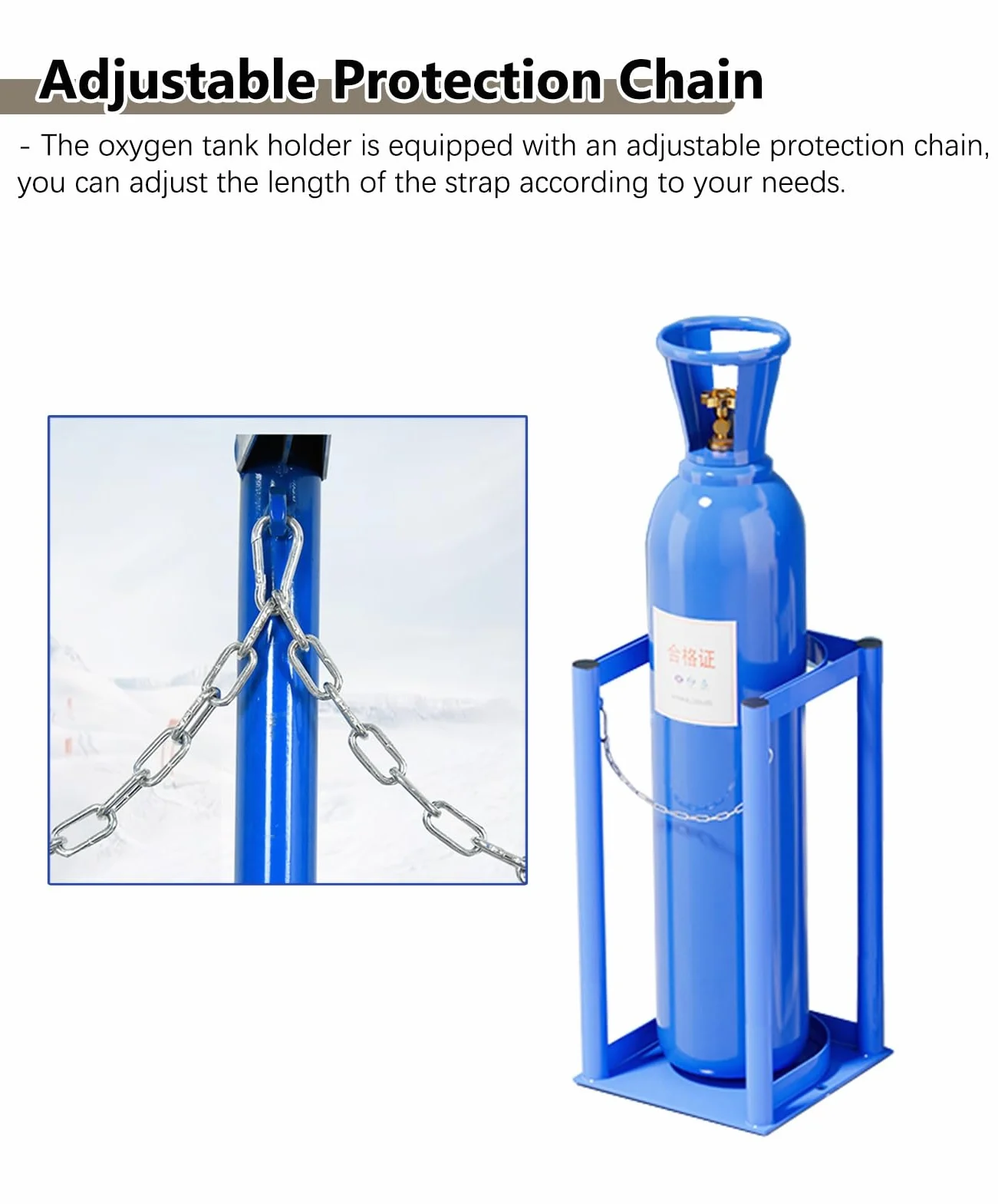 Estante cilíndrico de oxígeno para 1-6 tanques, soporte de almacenamiento médico portátil para transporte y almacenamiento seguros