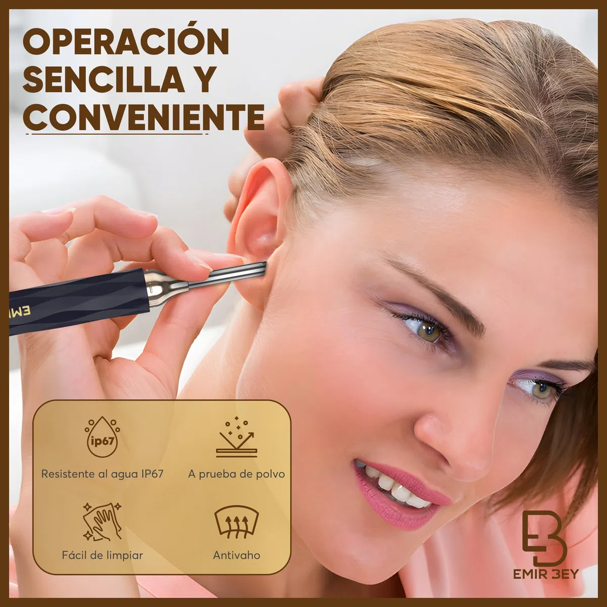 Otoscopio Limpiador de Oídos con Cámara 1080P WiFi – 3,5mm, 6 LED, 6 Puntas de Silicona, Kit Completo para Adultos y Niños, Compatible con iPhone y Android – Limpia Oídos Cera con Precisión