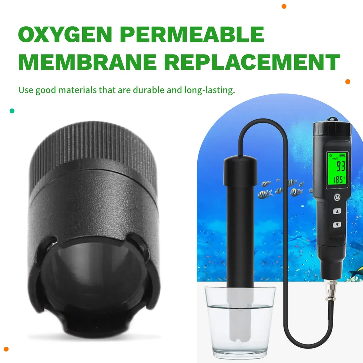 DO9100 Medidor de Oxígeno Disuelto Juego de Reemplazo de 5 Piezas de Membrana Permeable Al Oxígeno