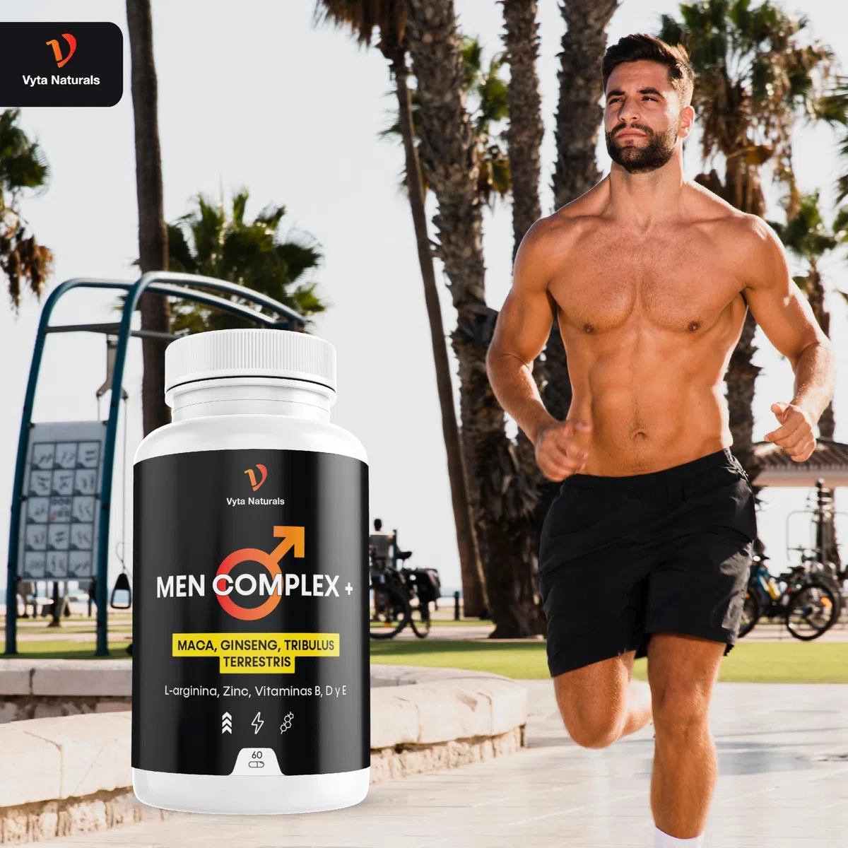Testosterona Hombre - Energía, Rendimiento Físico, Vitalidad Masculina - Con Maca, Tribulus Terrestris, Ginseng, L arginina, Zinc, Vitaminas B, D y E