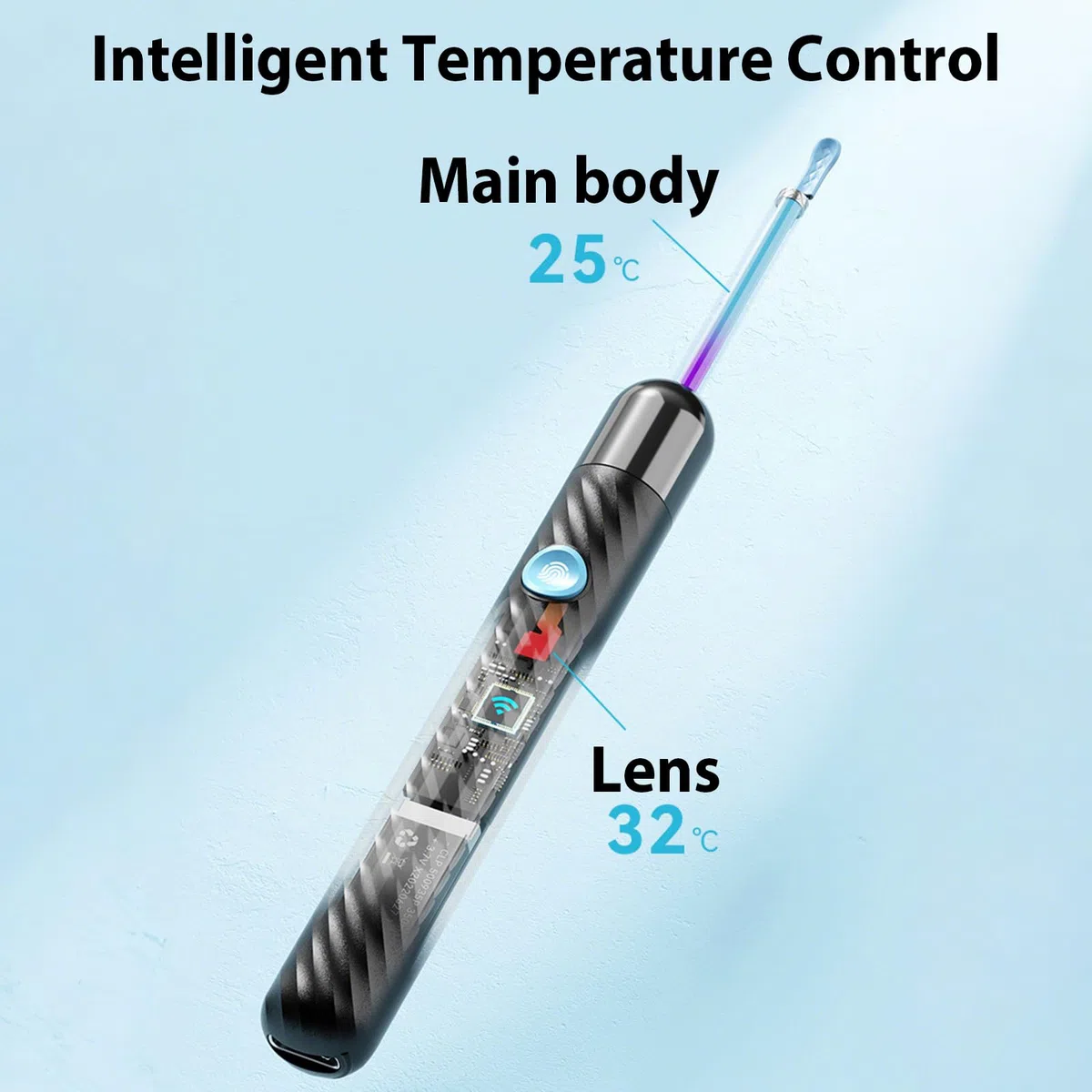 Otoscopio removedor de cerumen, cámara limpiadora de oídos Vankarr HD WiFi, espejo de oídos IP67 Waterproof endoscopio de oídos con lente de 3.5mm y 6 LEDs, para adultos, niños
