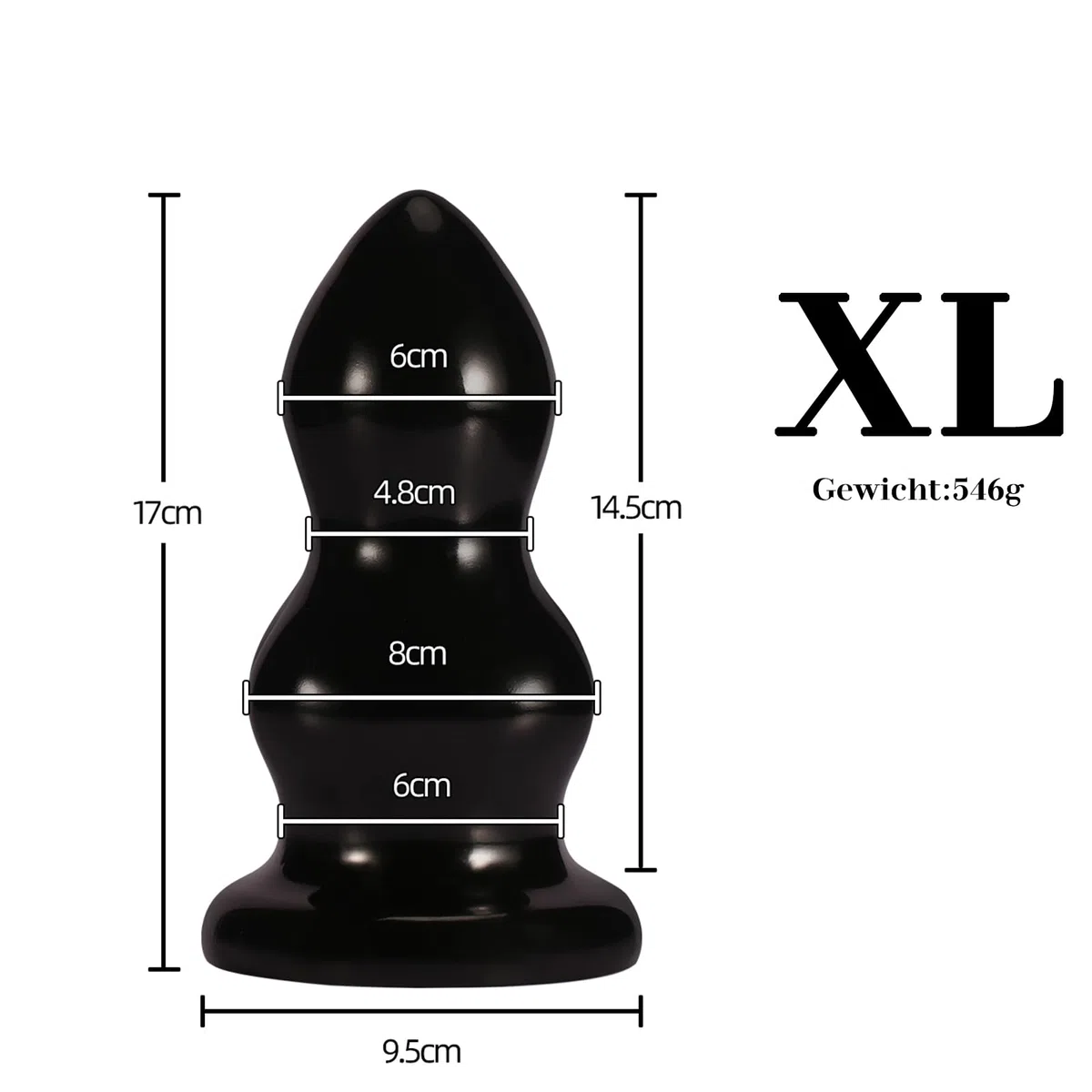 BDSMAGE Consolador Anal con Ventosa, Tapón Anal Dilatador Anal Juguete Sexual para Parejas, Ano Masturbatore Juguete Sexual Erótico para Hombres y Parejas (XL)