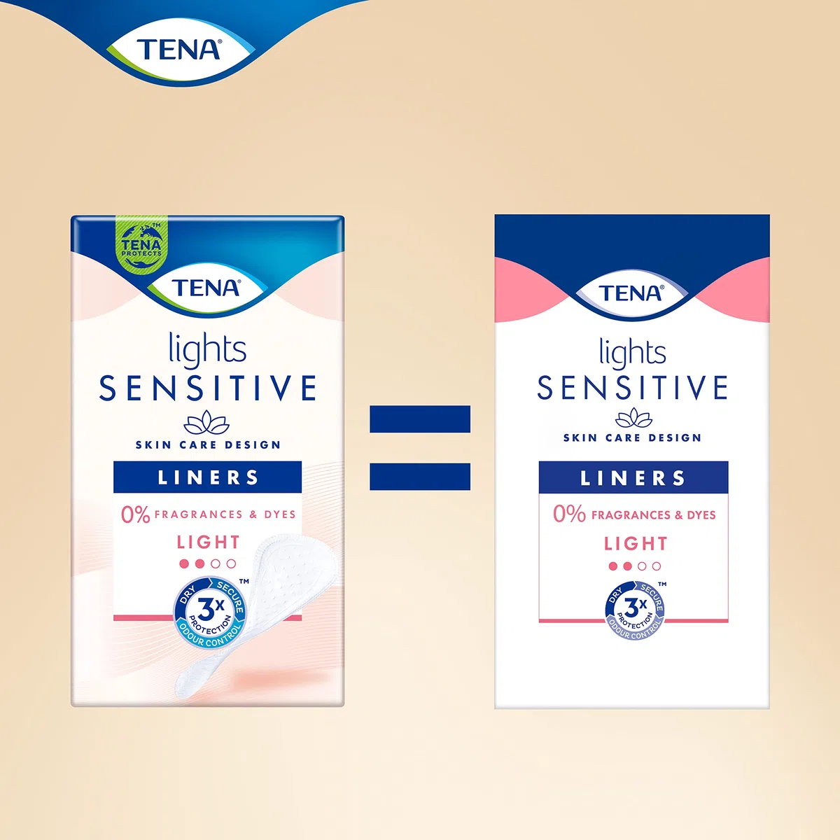 TENA Discreet Lights Sensitive Light - Protegeslips para la incontinencia - Pérdidas de Orina Inesperadas - 140 Protegeslips Anatómicos Transpirables