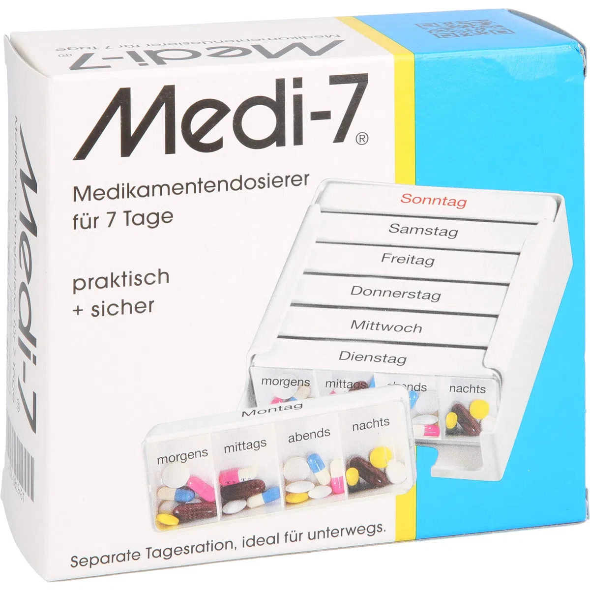 Medi-7 Medikamentendosierer für 7 Tage Tablettenbox, 1 pzas Caja