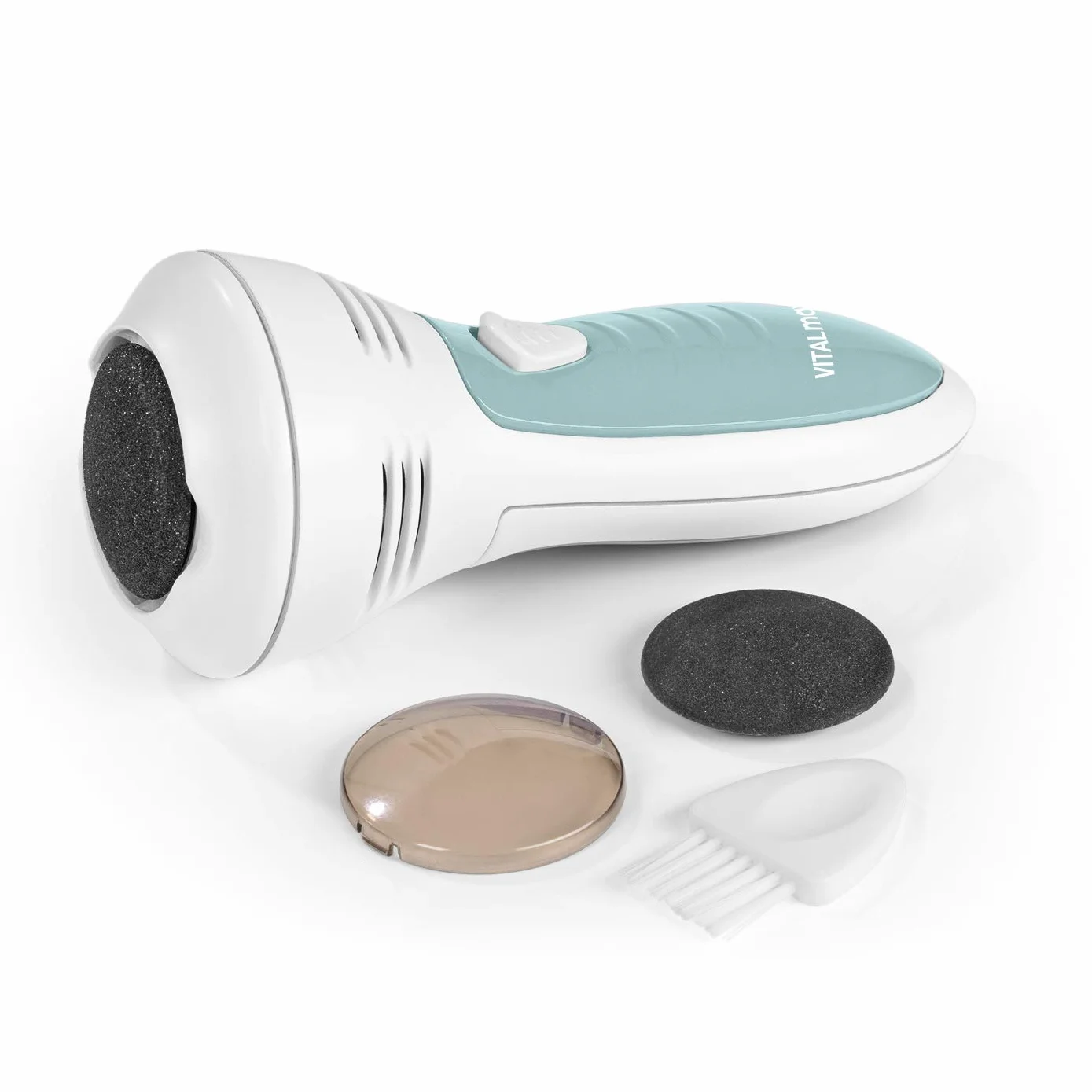 VITALmaxx Eliminador de callos con función de succión, sin cuchillas, sin riesgo de lesiones, con 2 cabezales para una aplicación suave y segura, comodidad de uso inalámbrico, funciona con pilas