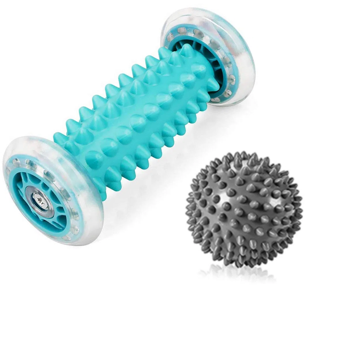 RIGHTWELL Masaje de pies de erizo para fascitis plantar, bola de masaje y rodillo de masaje de pies, alivio del dolor para picar y arco, reducción del estrés y relajación mediante terapia de puntos
