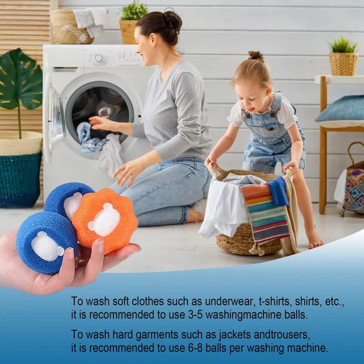 Quitapelos Para Lavadora, Atrapapelos Para Lavadora, Reutilizables, Eliminan Eficazmente el Pelo de Gato, Perro y Otros Animales de la Ropa de Cama y la Ropa. (Azul)