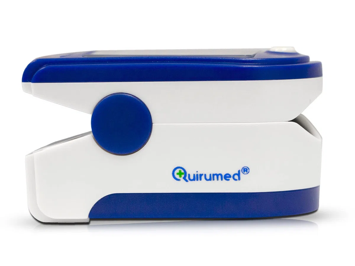 Quirumed OXYM2000 - Pulsioxímetro portátil medidor de pulso y saturación de oxigeno, color azul