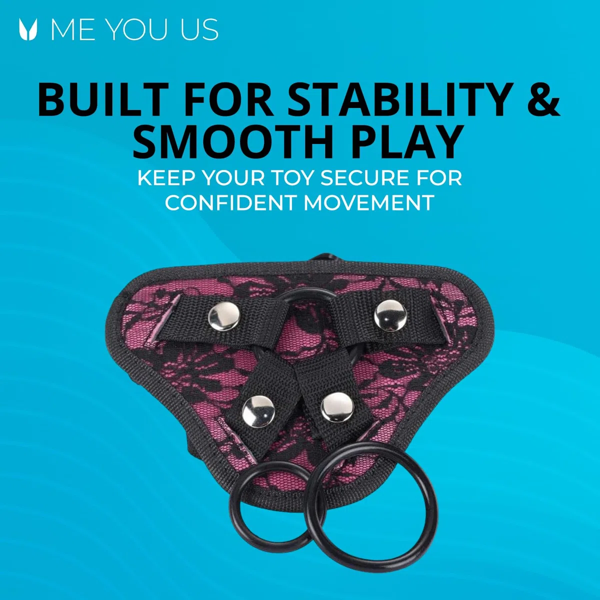 Me You Us - Arnés con correa ajustable en rosa - Talla única (ajustable) - Ajuste cómodo y seguro para juegos versátiles, compatible con consoladores, emocionantes aventuras de juegos de rol - Pegging