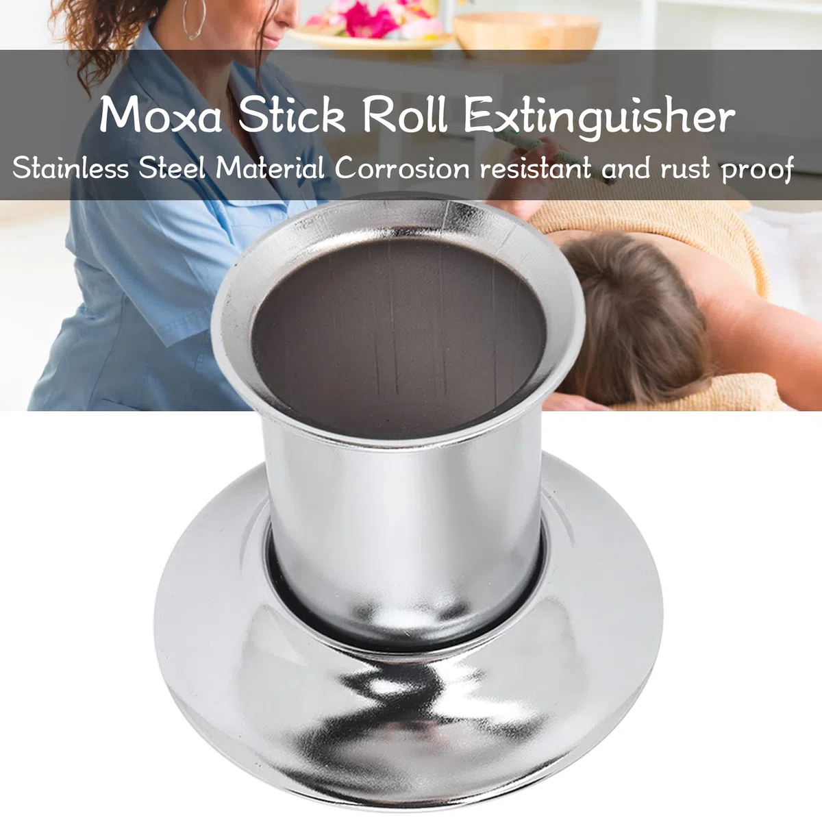 Extintor de Rollo Moxa, Extintor de Barra de Moxa Suave de Acero Inoxidable, Resistente a la Corrosión, a Prueba de Herrumbre para Fisioterapia para el Hogar Cuidado de los pies