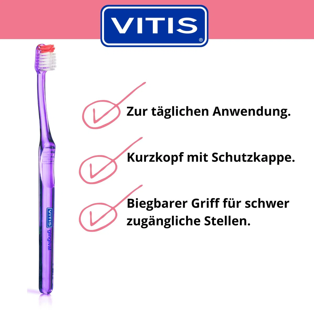 VITIS Kit de cuidado dental antimanchas – Pasta de dientes antimanchas + cepillo de dientes gingival – para el cuidado bucal diario