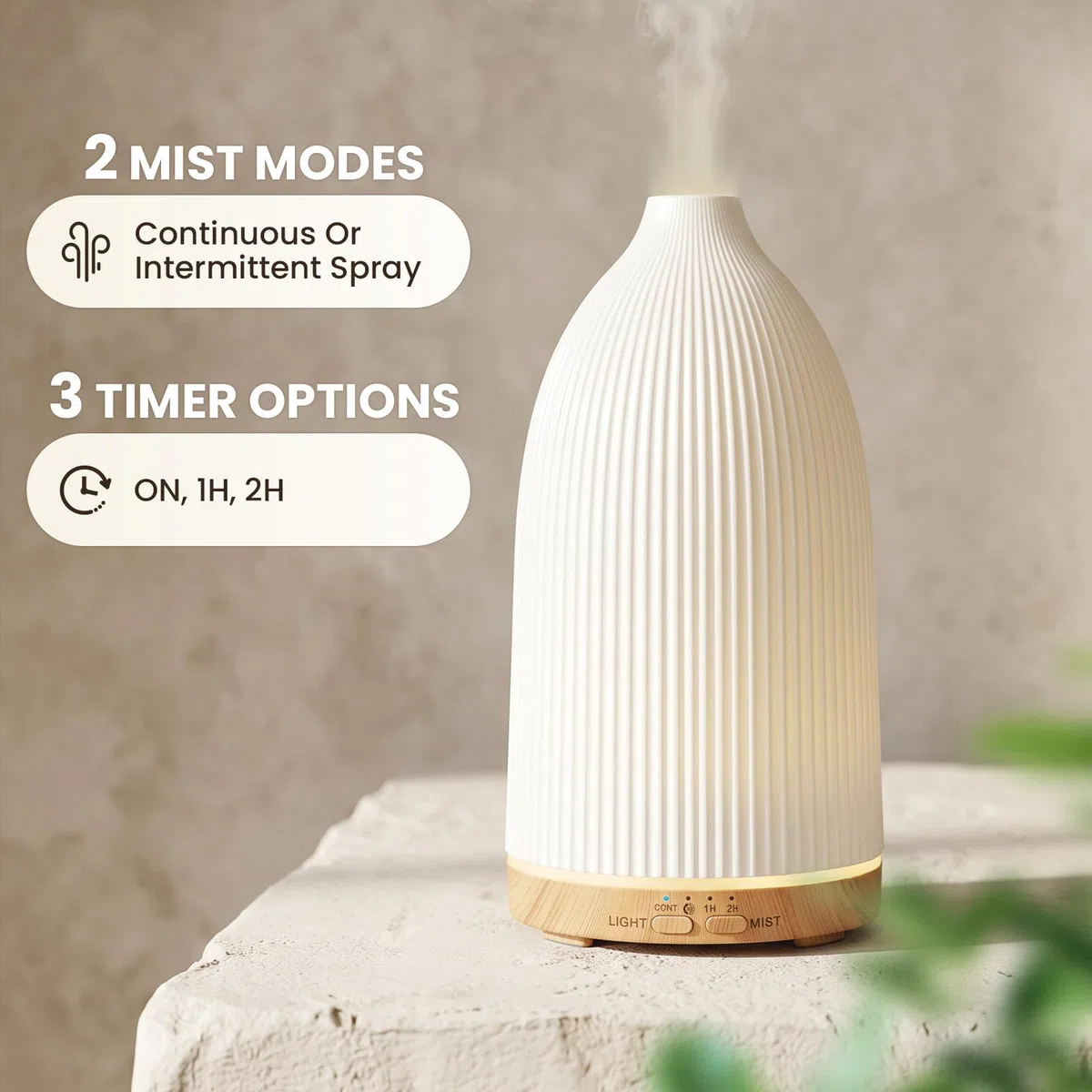 AESHORY Difusor de Aceite Esencial 100ML, Difusor de Aromas Silencioso, Humidificador Ultrasónico con 7 Luces LED e 4 Temporizadores para Hogar, Yoga