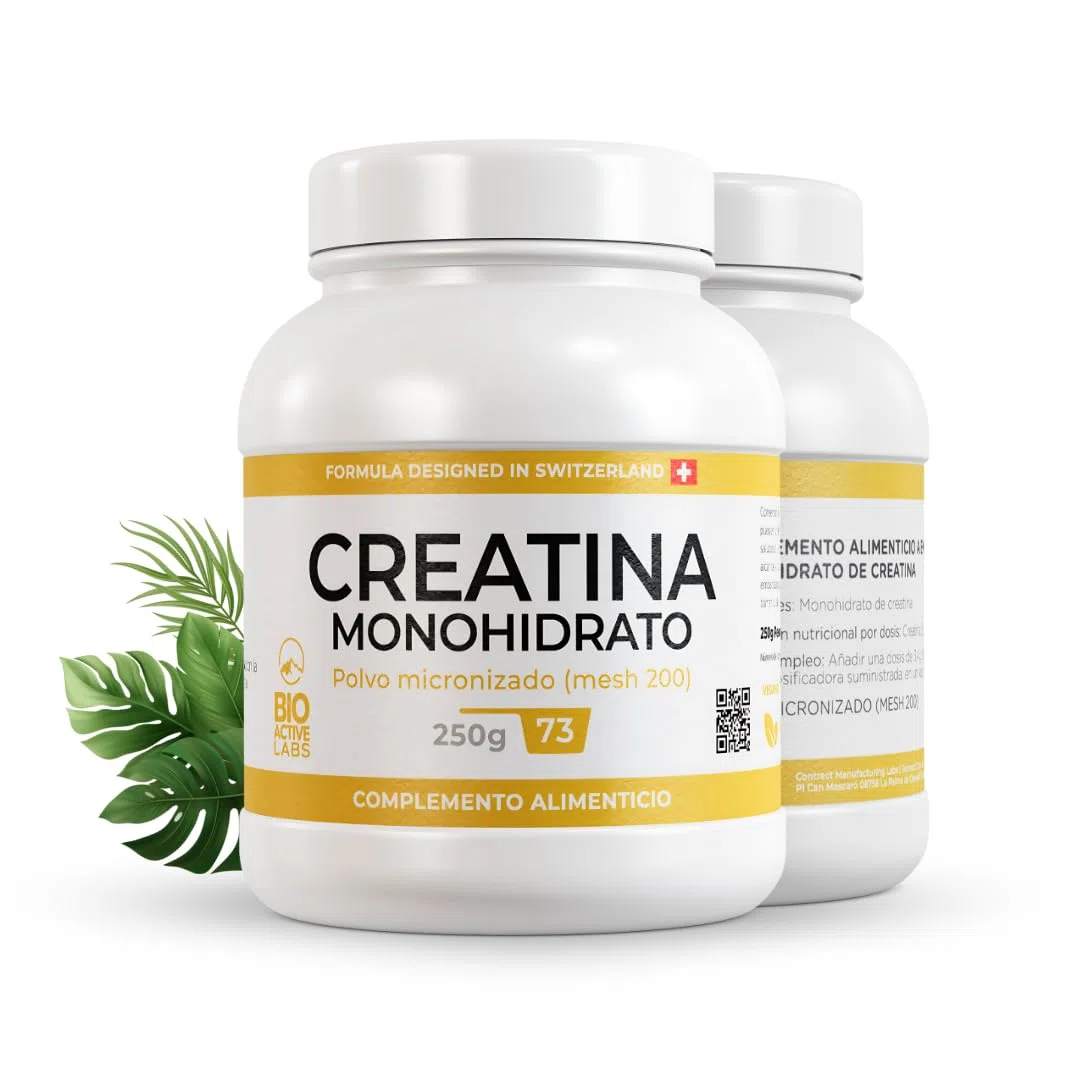 Creatina Monohidratada 100% Pura Micronizada – Fuerza, Energía y Rendimiento Deportivo | BioActiveLabs | Máxima Disolución, Sabor Neutro | 250 g