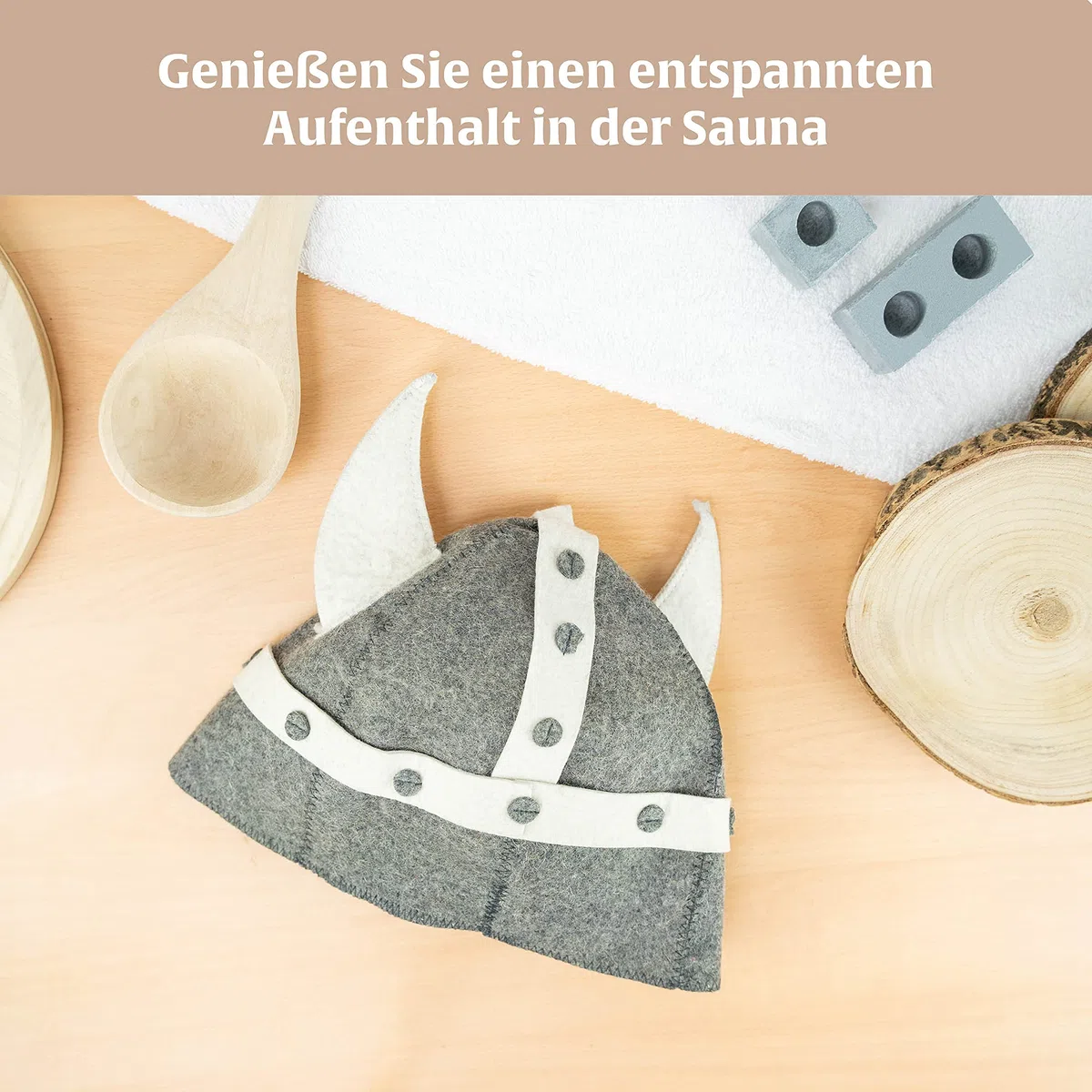 Sombrero para sauna - Modelo Germano (oscuro) - 100 % algodón - Gorra para sauna de fieltro para mujeres y hombres