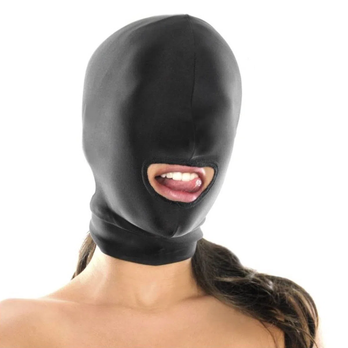 BDSMYEE Máscara de bondage SM con correas de satén, ajustable y elástica para juegos de rol, de cuero, ideal para parejas, hombres y mujeres
