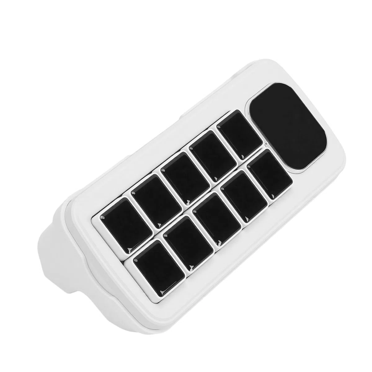 Panel de control de voz AI con teclas macro LCD para automatización eficiente de tareas y edición de temas, para uso doméstico inteligente (blanco)
