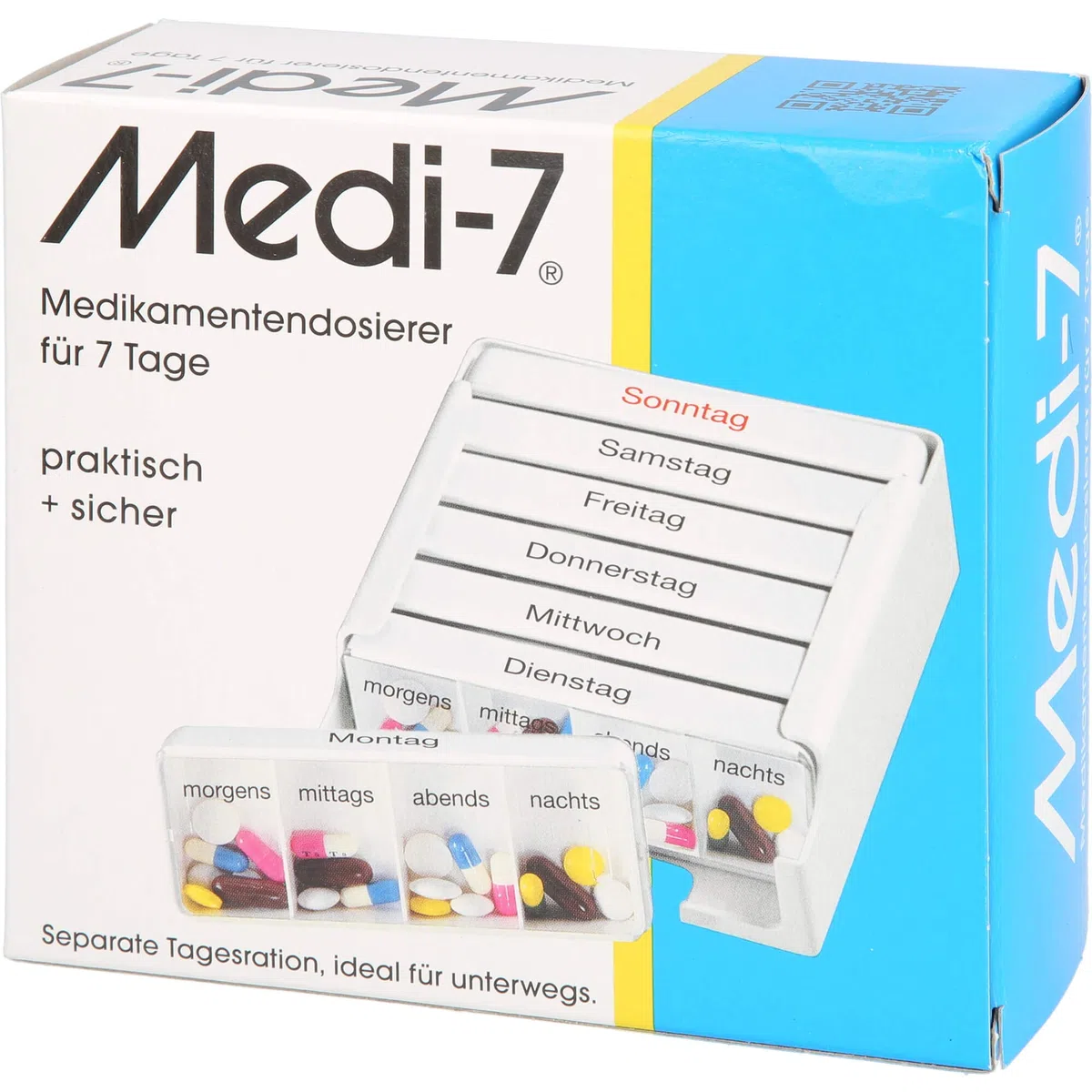 Medi-7 Medikamentendosierer für 7 Tage Tablettenbox, 1 pzas Caja