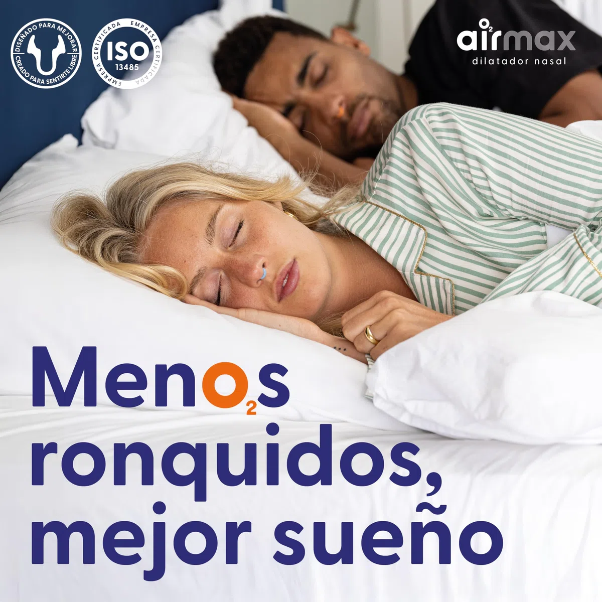 Airmax - Dilatador nasal eficaz para los ronquidos y la congestión nasal - 2x de tamaño mediano - Dispositivo médico recomendado por los médicos