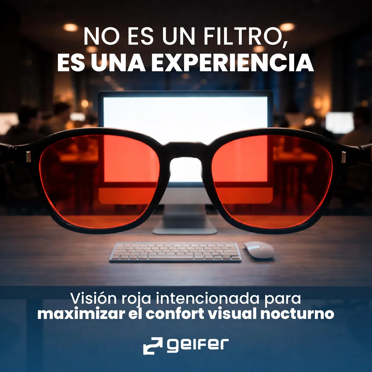 Gafas Filtro Luz Azul Hombre Mujer Biohaking — Bloqueo Luz Azul Ordenador y Dormir — Reduce Fatiga Visual y Migraña — Lentes Ámbar y Rojas TR90+CP