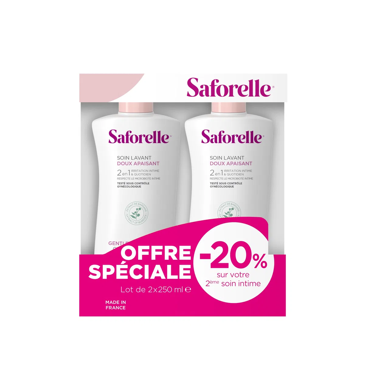 SAFORELLE Soin Lavant Doux Lot de 2 x 250 ml