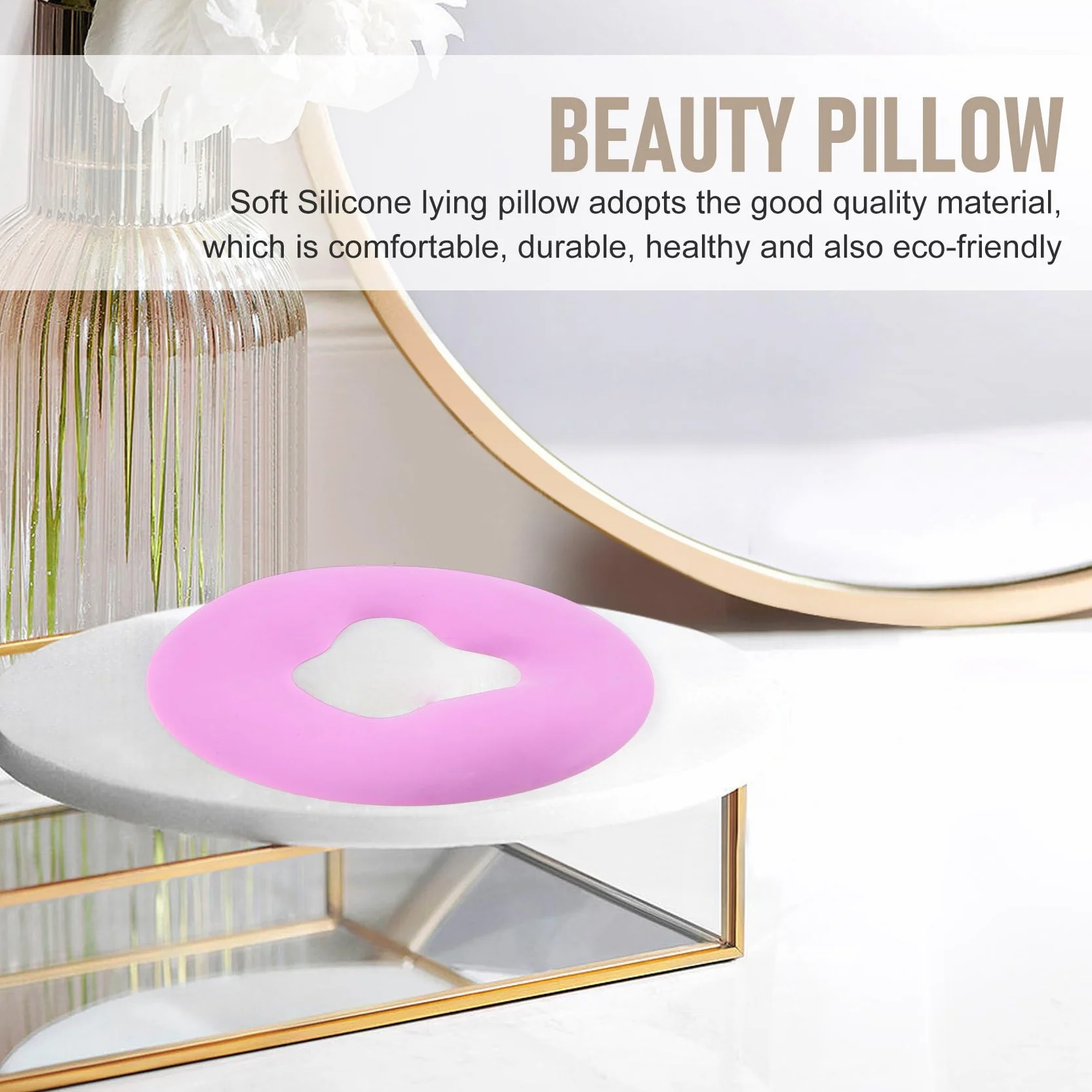 Jevina Almohada de silicona para la cara de cuna, cojín de masaje púrpura para de belleza, diseño antideslizante, duradero