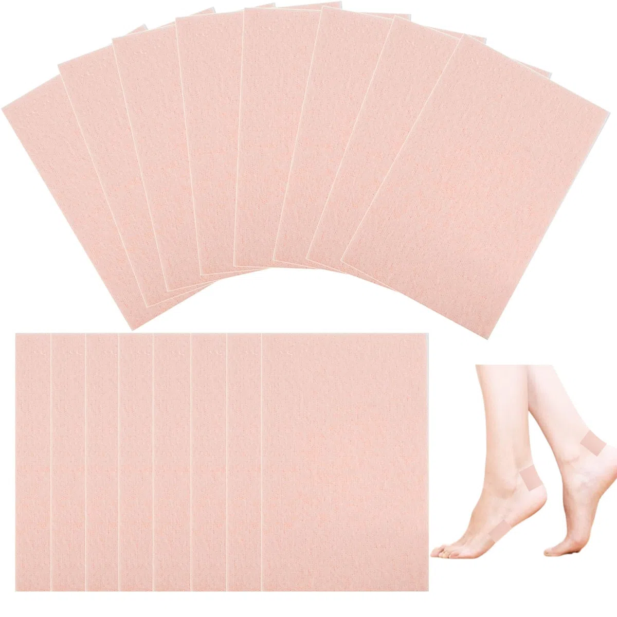 55 hojas de moleskin para pies, parche adhesivo de piel de topo, para pies, zapatos, dedos de los pies, cinta de prevención de ampollas, almohadillas para prevenir ampollas, reducir el dolor por