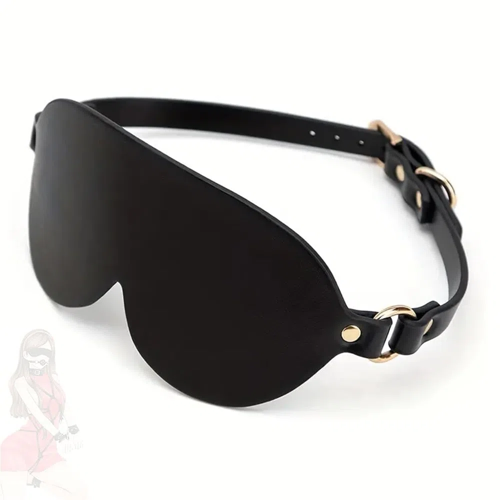 Antifaz con parche de cuero Artificial, antifaz negro ajustable sexy, accesorios para juegos de rol