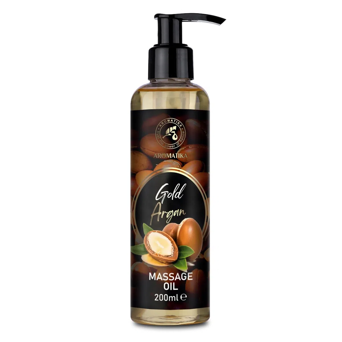 Aceite de Masaje Argán Dorado 200 ml - Aceite de Almendras - Aceite de Semilla de Uva - Aceite de Semilla de Melocotón - Aceite de Jojoba - Aceite de Argán - Aceites para el Cuidado de la Piel