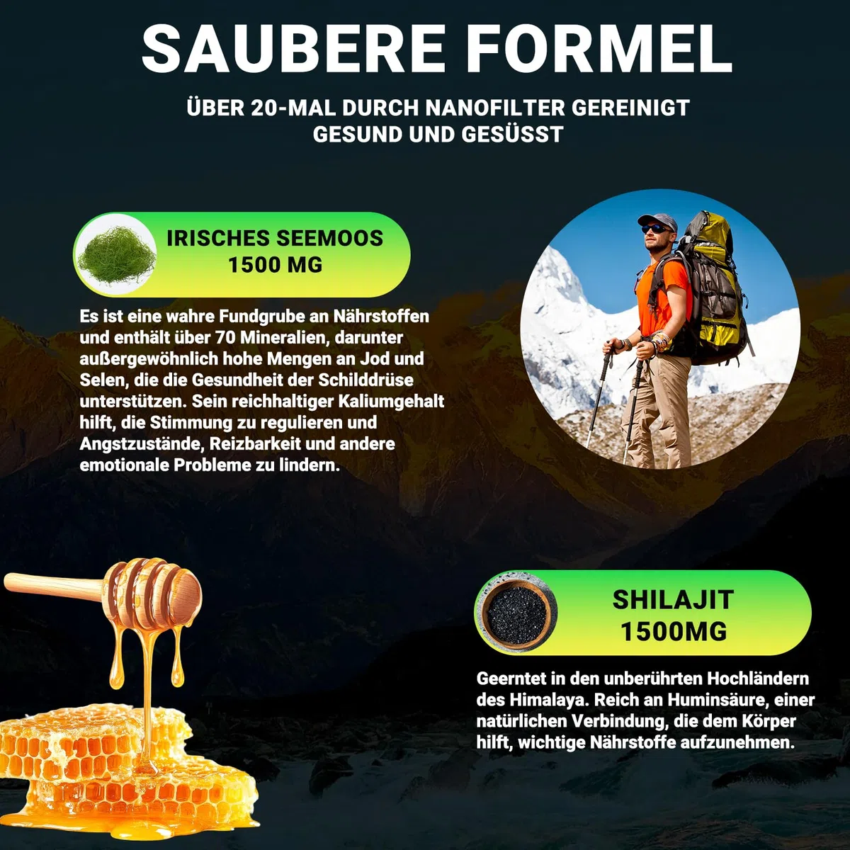 Gominolas Himalaya Shilajit Gomas | con oligoelementos y ácido fúlvico | para hombres y mujeres | puro y natural | vegano,más de 85 oligoelementos, sin azúcares añadidos, complemento alimenticio