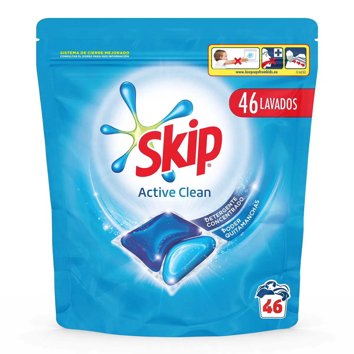 Skip Active Clean Detergente Cápsulas para Lavadora - 46 lavados