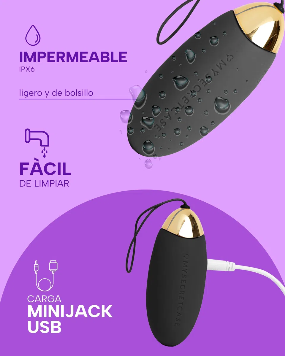MySecretCase Huevo Vibradorador Mujer con Mando a Distancia | Juguetes Eróticos Para Pareja Sexuales 9 Modos Consoladores.. Para Mujer con Vibración Vibrador Control Remoto Silicone