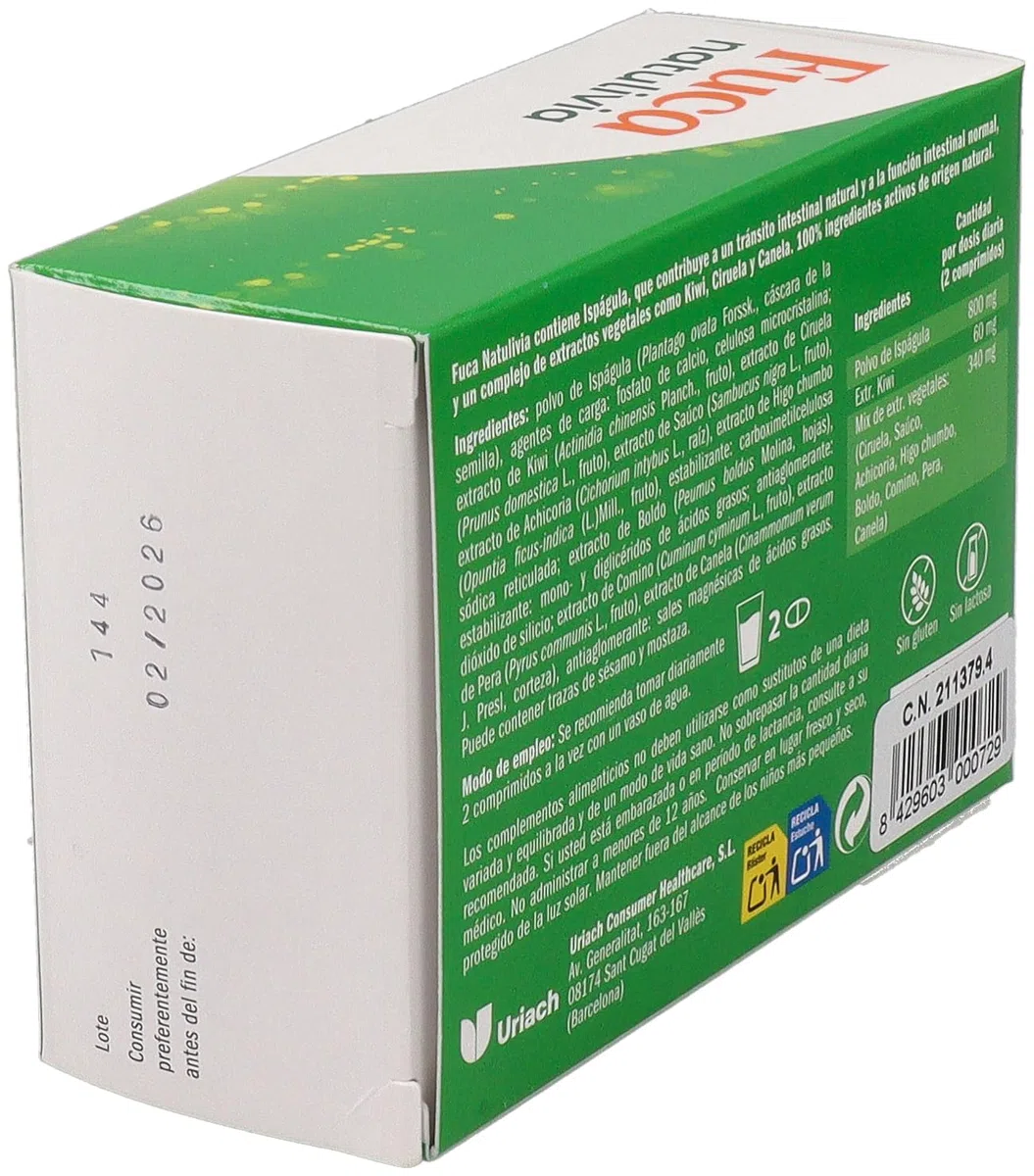 Fuca Natulivia 60 comprimidos - Con Kiwi - Ayuda al tránsito intestinal