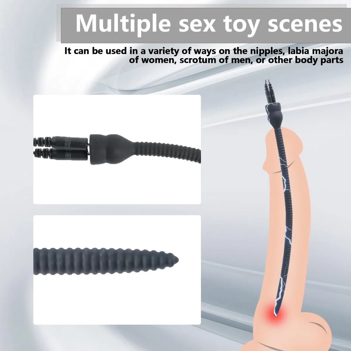 Electrostimulation Sonda Uretral Dilatador Uretral Electric Stimulation Hombre Dilatadores Masaje Prostata Estimulacion Varillas de Ojo de Caballo Estimulación Silicone Dilatadores Polla, A