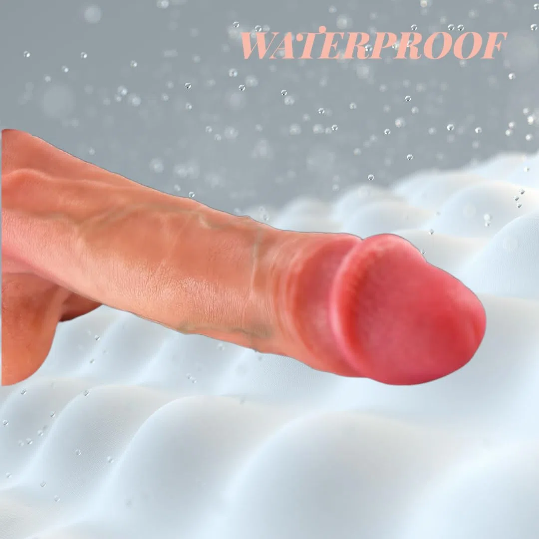Vibrador Realista con Empuje y Vibración, Rosa, Silicona ABS, 20 cm, 10 Modos de Empuje y Vibración, Calentamiento, Mando a Distancia, Impermeable, Recargable USB, Ventosa Fuerte