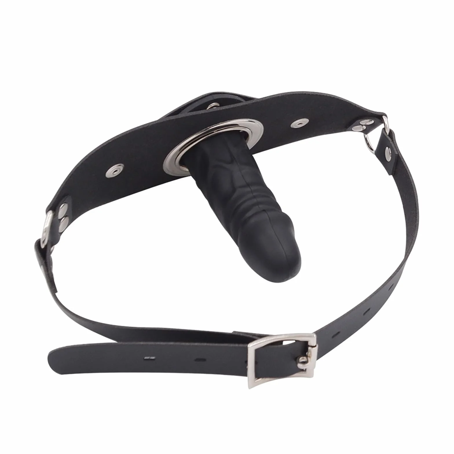 Mordaza Consolador De Silicona Extraíble Con Bola De Cuero Ajustable BDSM Boca Mordaza Para Parejas Juguetes Bondage (10CM)