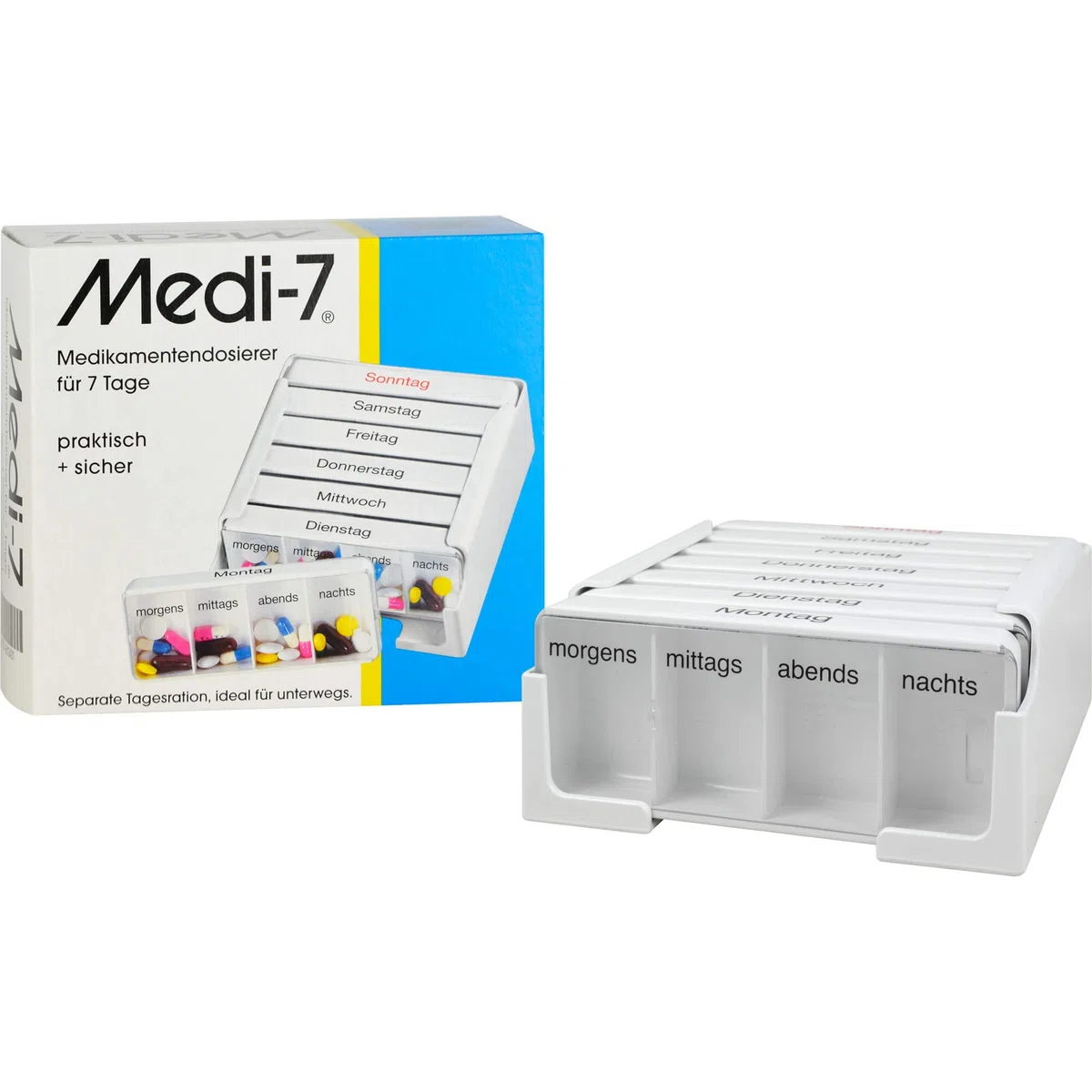 Medi-7 Medikamentendosierer für 7 Tage Tablettenbox, 1 pzas Caja