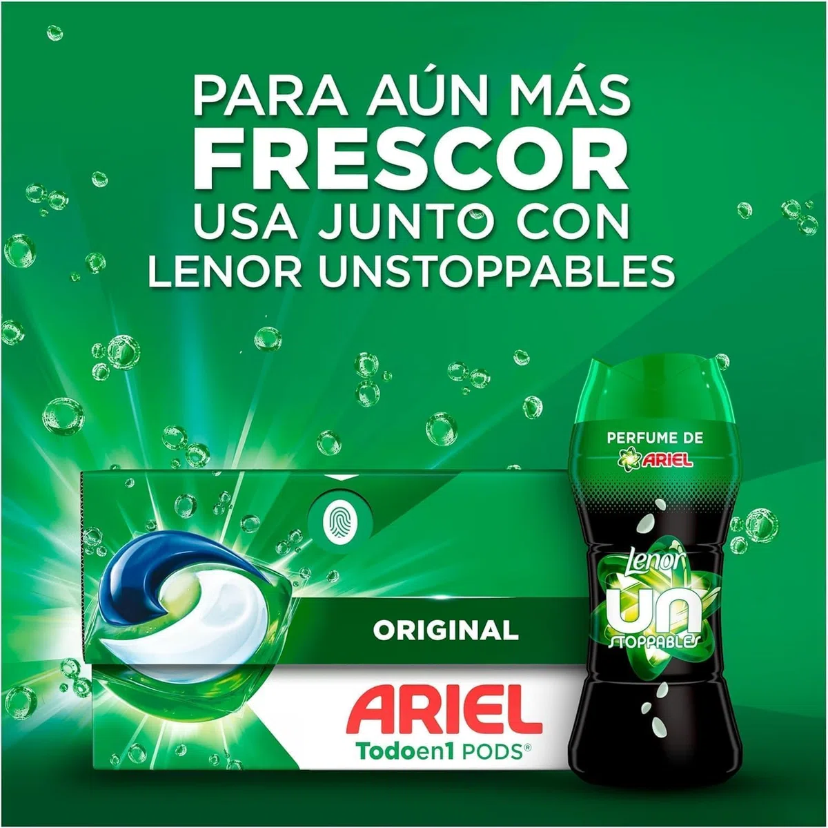 ARIEL PODS Todo en 1 Detergente Lavadora Liquido 60 Capsulas/Pastillas, Jabon Frescor Alpino, 5 Acciones para una Limpieza Brillante en Frio