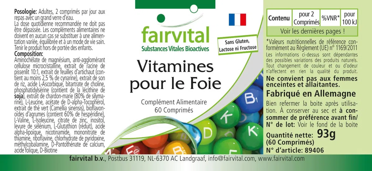 fairvital Vitaminas para el hígado, 60 comprimidos, con cardo mariano, alcachofa, diente de león y ácido alfa-lipoico, ALTA DOSIS, con un 80% de silimarina, VEGANO, fáciles de tragar