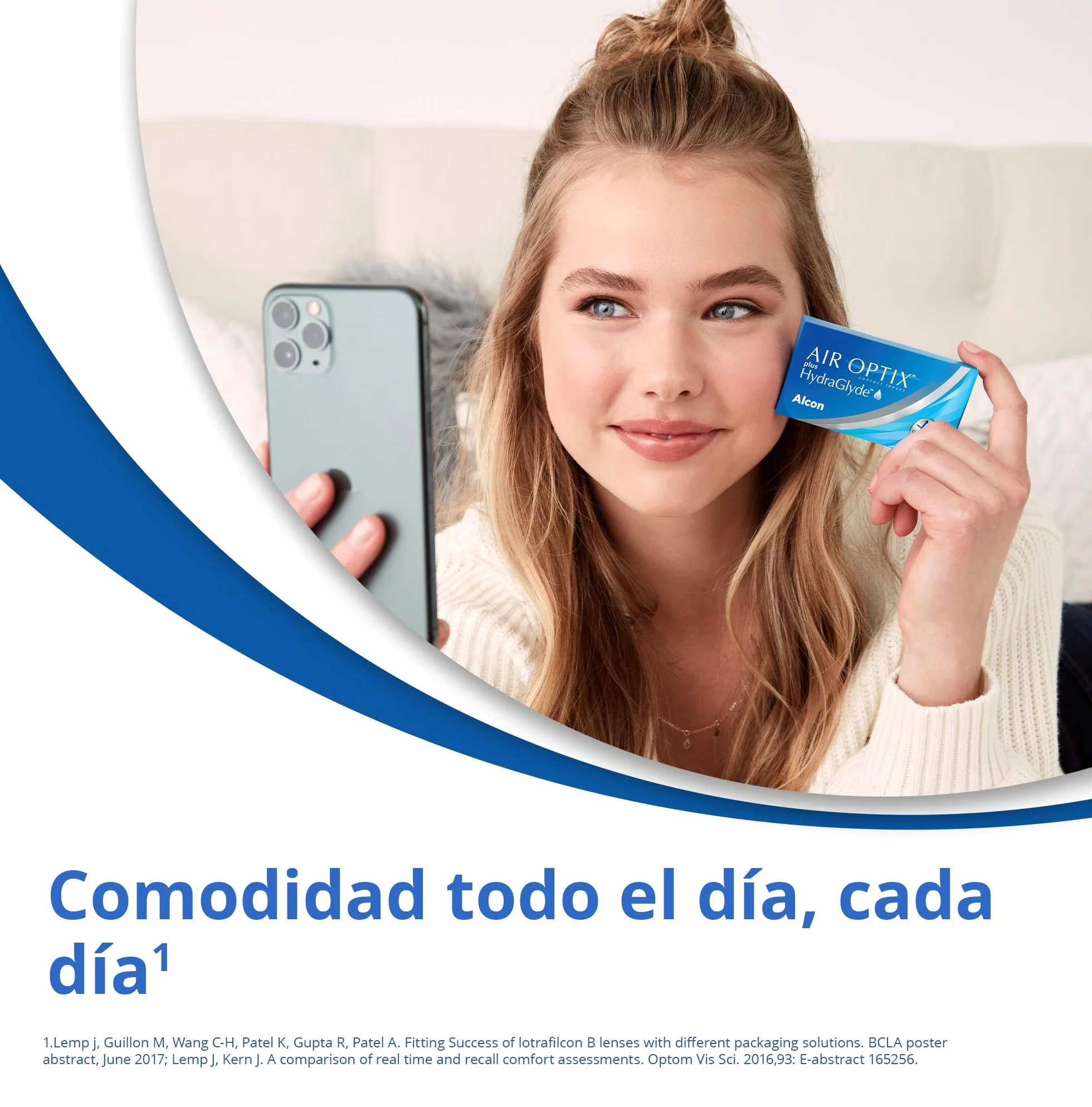 Air Optix plus HydraGlyde Lentes de contacto de reemplazo mensual, Pack de 3, R 8.6 mm, D 14.2 mm, -8.5 Diopt