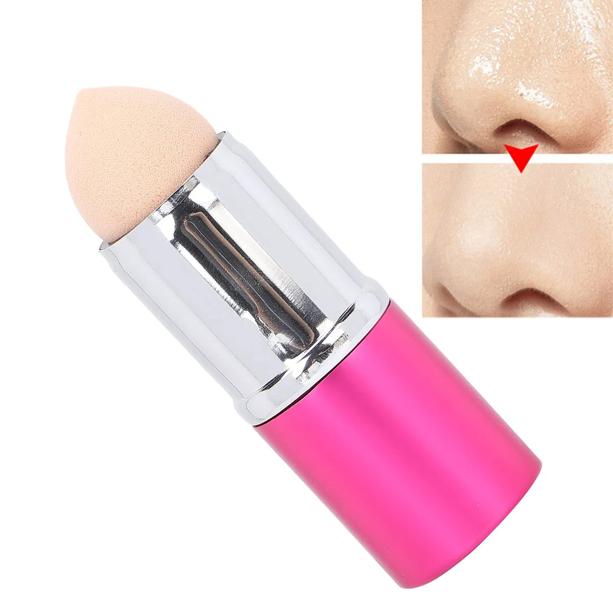 Herramienta de belleza portátil con piedra volcánica rosa para control aceite, ideal maquillaje y masaje facial (Bolas que absorben)