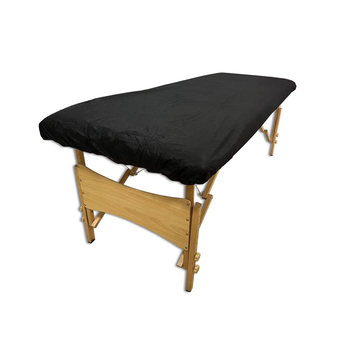 Sábanas de TNT Desechables Ajustables | 95 x 220 cm, Color Negro | Sábanas Desechables para Camillas (10 unidades)