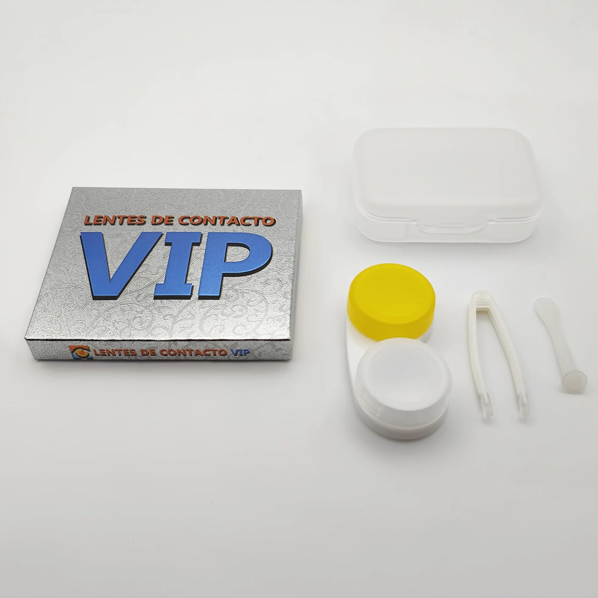 Lentillas de Contacto Color Gris Suave Duración 1 Año + Kit de Accesorios Color Perla VIP (2 Piezas) Sin Aro de Definición