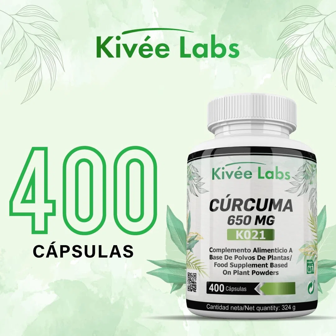 400 Cápsulas Cúrcuma Orgánica con Jengibre y Pimienta Negra Fórmula Mejorada (400 Días) | Potente Antiinflamatorio y Antioxidante Natural | Cúrcuma en Cápsulas