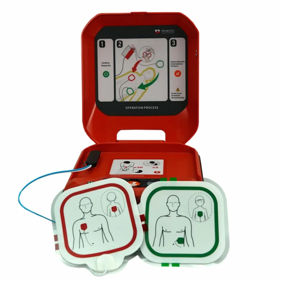 MedX5 Primedic HeartSave Y Desfibrilador de primeros auxilios para aficionados y profesionales con descarga manual, 6 años de garantía del fabricante, Idioma: seleccione sus 4x idiomas