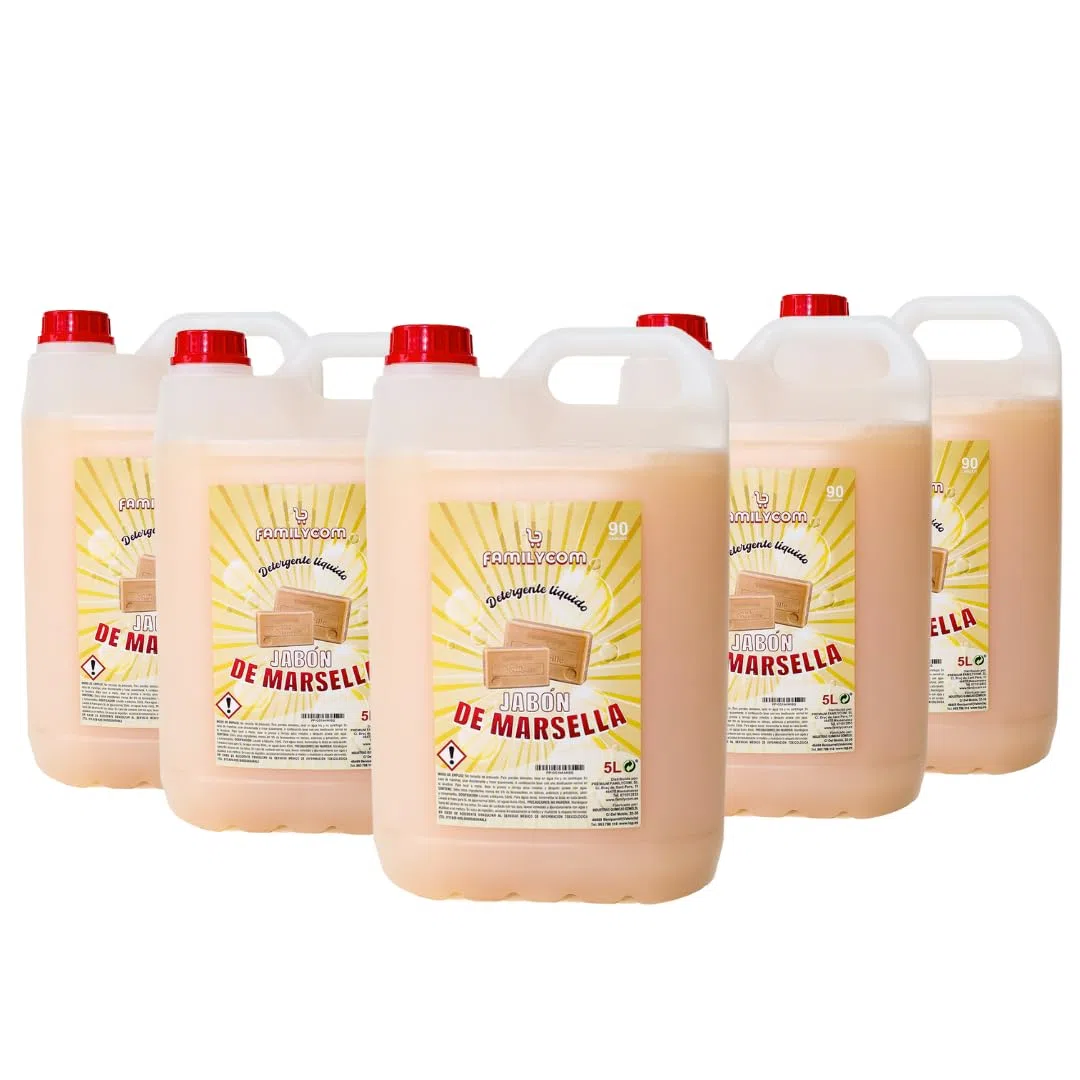 Detergente Líquido para Lavadora Marsella, Detergente Concentrado para Ropa Blanca y de Color, 90 lavados, Jabón Natural para una Ropa Limpia y Cuidada