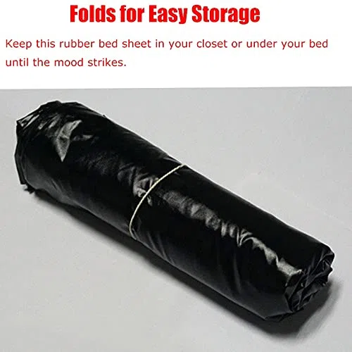 FLUORO Resistente al Agua, Cuerpo húmedo, romántico, Grande, Negro, sábana de PVC, lubricante, Bebida, desbordamiento, Adecuado para la mayoría de Las Camas