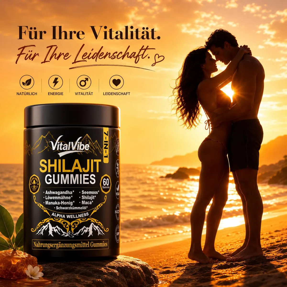 Gominolas Himalaya Shilajit Gomas | con oligoelementos y ácido fúlvico | para hombres y mujeres | puro y natural | vegano,más de 85 oligoelementos, sin azúcares añadidos, complemento alimenticio
